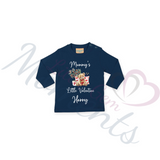 Personalised Mummy's Little Valentine Long Sleeved Top - Baby and Toddler - Teddy Bear Design