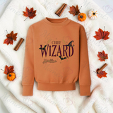 Little Wizard Sweatshirt | Halloween Toddler Sweater | Wizard Chief Main Little Mini Big Wording Options | Available In A Range Of Colours