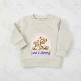 Personalised Happy Mother's Day Sweatshirt. Baby/Toddler Jumper - Teddy Rainbow Design