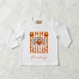 Personalised Kids Skeleton Trio Long Sleeved Top | Halloween Toddler Top
