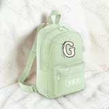 Personalised Kids Monochrome Bow Initial Mini Backpack