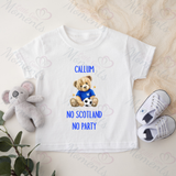 Personalised "No Scotland No Party" Scotland Football T-shirt for World Cup - All Sizes