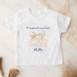 Personalised Class of 2026 Leavers Graduation T-shirt - Bow Design