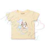 Personalised 1st Easter Kids T-shirt - Pink or Blue Gingham Bunny Design