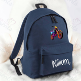 Personalised Neon Dirt Bike School Bag