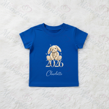 Personalised Born In 2026 Organic Cotton Baby Tee: Born In 2026 Bunny Design