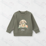 Personalised "My First Easter" Bunny Sweatshirt. Baby/Toddler Jumper - Easter Bunny Banner Design