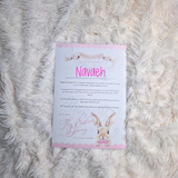 Personalised Kids Easter Bunny Letter for Easter Egg Hunt - Pink, Blue or Yellow