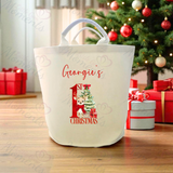 Personalised 1st Christmas Trug. Felt Xmas Gift Basket.