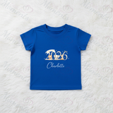 Personalised Born In 2026 Organic Cotton Baby Tee: Safari Animal Design