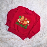 67 Kids Christmas Jumper. Santa Claus Six Seven Red Sweatshirt.