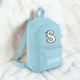 Personalised Kids Monochrome Bow Initial Mini Backpack