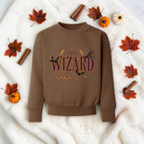 Little Wizard Sweatshirt | Halloween Toddler Sweater | Wizard Chief Main Little Mini Big Wording Options | Available In A Range Of Colours