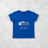 Personalised Born In 2026 Organic Cotton Baby Tee: Bunny Design