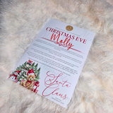 Personalised Christmas Eve Santa Letter - Candy Cane Lane Red Design. Custom Kids Christmas Eve Box Filler.