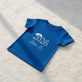 Personalised Born In 2026 Organic Cotton Baby Tee: Rustic Design
