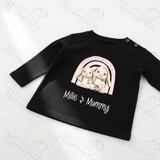 Personalised Happy Mother's Day Long Sleeved Top - Baby and Toddler - Bunny & Rainbow Design