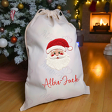 Personalised Christmas Santa Sack - Santa Claus Design. Premium Custom Xmas Gift Sack with Name