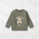 Personalised Happy Mother's Day Sweatshirt. Baby/Toddler Jumper - Teddy Heart Design
