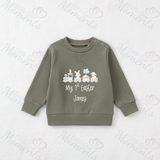 Personalised "My 1st Easter" Sweatshirt. Baby/Toddler Jumper - Easter Train Design