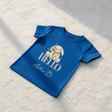 Personalised "Hello World" Organic Cotton Baby Tee: Bunny Design