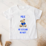 Personalised "No Scotland No Party" Scotland Football T-shirt for World Cup - All Sizes
