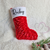 Personalised Personalised Luxury Plush Santa Sacks and Stocking Sets - Red or Grey