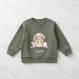 Personalised "My First Easter" Bunny Sweatshirt. Baby/Toddler Jumper - Easter Bunny Banner Design