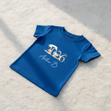 Personalised Born In 2026 Organic Cotton Baby Tee: Safari Animal Design
