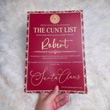 Personalised Adults Explicit Novelty Christmas Certificate. The C**t List. 18+. Custom Made Funny Secret Santa Gift  - Tartan Design