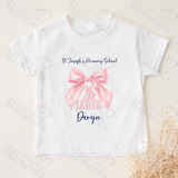 Personalised Class of 2026 Leavers Graduation T-shirt - Bow Design