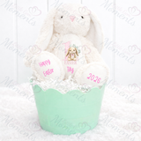 Personalised 1st Easter Bunny Teddy. Custom Keepsake First Easter Bunny Plush