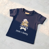 Personalised Our First Mother's Day 2026 T-shirt - Teddy Design - Pink or Blue