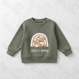 Personalised Happy Mother's Day Sweatshirt. Baby/Toddler Jumper - Teddy Rainbow Design