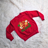 67 Kids Christmas Jumper. Santa Claus Six Seven Red Sweatshirt.