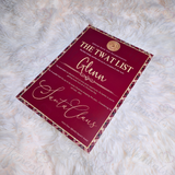 Personalised Adults Explicit Novelty Christmas Certificate. The T**t List. 18+. Custom Made Funny Secret Santa Gift  - Tartan Design