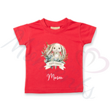 Personalised Kids Happy Easter T-shirt - Bunny Wreath Design