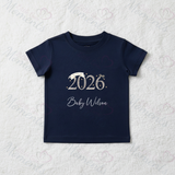 Personalised Born In 2026 Organic Cotton Baby Tee: Rustic Design