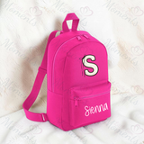 Personalised Kids Monochrome Bow Initial Mini Backpack