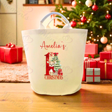 Personalised 1st Christmas Trug. Felt Xmas Gift Basket.