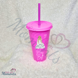 Personalised Bride Cold Cup with Lid and Straw. Custom Reusable 24oz Tumbler. Wedding Gift | Bridal Party | Hen Weekend