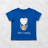 Personalised Mother's Day Organic Cotton Baby Tee: Teddy Bear Hot Air Balloon Design