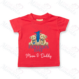 Personalised 1st Father's Day Kids T-shirt - Daddy and Me Teddy Design