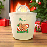 Personalised Christmas Gift Basket Trug. Festive Gift Sack - 67 Design - Loot Bag