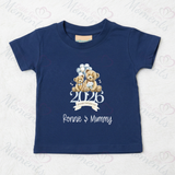 Personalised Our First Mother's Day 2026 T-shirt - Teddy Design - Pink or Blue