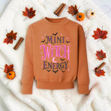 Mini Witch Energy Sweatshirt | Toddler Witch Halloween Top | Mummy And Me Matching Set | Kids Witch Sweatshirt