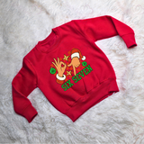67 Kids Christmas Jumper. Santa Claus Six Seven Red Sweatshirt.