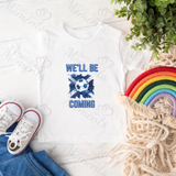 Personalised "We'll Be Coming" Scotland Football T-shirt for World Cup - All Sizes - Flag Design