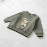 Personalised Happy Mother's Day Sweatshirt. Baby/Toddler Jumper - Teddy Heart Design