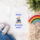 Personalised "No Scotland No Party" Scotland Football T-shirt for World Cup - All Sizes